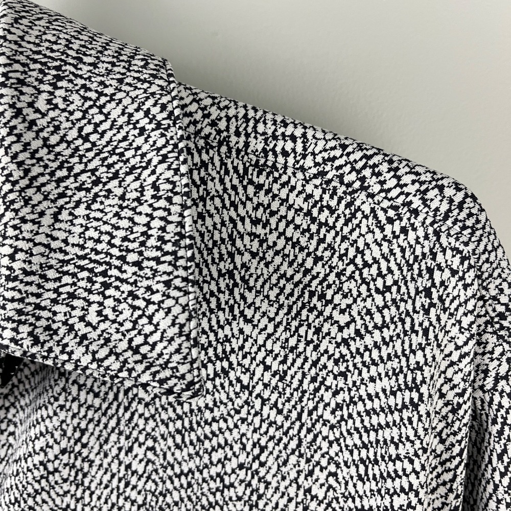 Athleta Textured Shirt Jacket Womens S Black White Button Up Long Sleeve - Picture 5 of 8